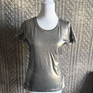 Shimmering Silver Women's Blouse.Metallic Lame’ 100%organic cotton.
